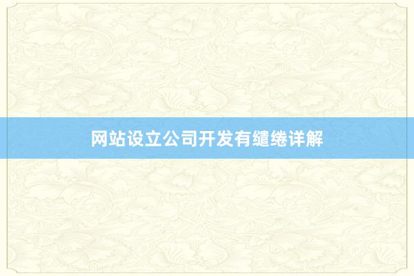 网站设立公司开发有缱绻详解